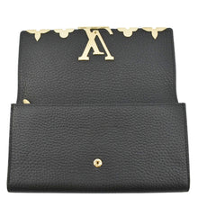 Load image into Gallery viewer, LOUIS VUITTON Capucines Crown Flowers Taurillon Leather Wallet Black
