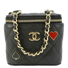 Load image into Gallery viewer, CHANEL Coco Casino Mini Quilted Caviar Leather Vanity Case Black
