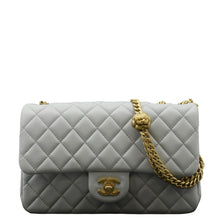 Load image into Gallery viewer, CHANEL Sweet Camellia Leather Crossbody Bag Light Blue front look
