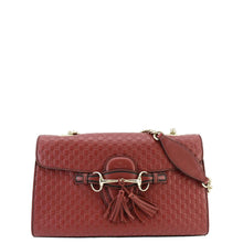 Load image into Gallery viewer, GUCCI Emily Medium GG Guccissima Leather Chain Shoulder Bag Red 449635
