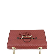 Load image into Gallery viewer, GUCCI Emily Medium GG Guccissima Leather Chain Shoulder Bag Red 449635
