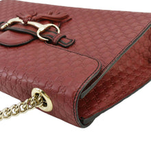 Load image into Gallery viewer, GUCCI Emily Medium GG Guccissima Leather Chain Shoulder Bag Red 449635
