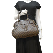 Load image into Gallery viewer, LOUIS VUITTON Trevi PM Damier Ebene Satchel Shoulder Bag Brown
