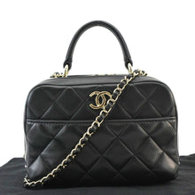 Load image into Gallery viewer, CHANEL Trendy CC Bowling Quilted Leather Shoulder Bag Black
