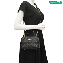 Load image into Gallery viewer, CHANEL Trendy CC Bowling Quilted Leather Shoulder Bag Black
