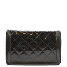 Load image into Gallery viewer, CHANEL Boy WOC Quilted Patent Leather Wallet On Chain Shoulder Bag Black
