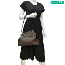 Load image into Gallery viewer, FENDI First Medium Leather Shoulder Bag Dark Brown
