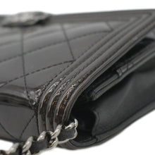 Load image into Gallery viewer, CHANEL Boy WOC Quilted Patent Leather Wallet On Chain Shoulder Bag Black
