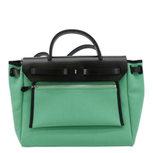 Load image into Gallery viewer, HERMES Herbag Zip 31 Toile Canvas Tote Shoulder Bag Green
