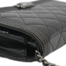 Load image into Gallery viewer, CHANEL Boy WOC Quilted Patent Leather Wallet On Chain Shoulder Bag Black
