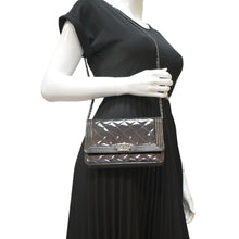 Load image into Gallery viewer, CHANEL Boy WOC Quilted Patent Leather Wallet On Chain Shoulder Bag Black
