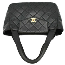 Load image into Gallery viewer, CHANEL Classic Flap Vintage Quilted Leather Tote Bag Black upper look
