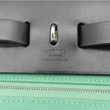 Load image into Gallery viewer, HERMES Herbag Zip 31 Toile Canvas Tote Shoulder Bag Green
