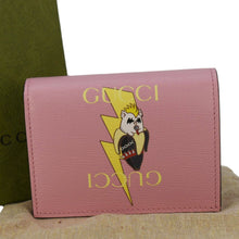 Load image into Gallery viewer, GUCCI  Bananya Print Leather Card Case Holder Pink 701009
