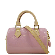 Load image into Gallery viewer, LOUIS VUITTON Nano Speedy Monogram Vernis Crossbody Bag Light Mochi Pink
