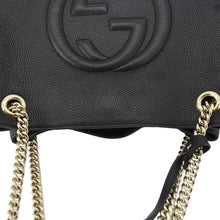 Load image into Gallery viewer, Gucci Soho Medium Pebbled Leather Shoulder Bag Black 308982
