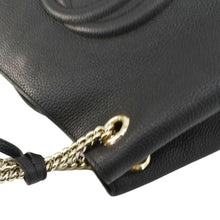 Load image into Gallery viewer, Gucci Soho Medium Pebbled Leather Shoulder Bag Black 308982
