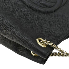 Load image into Gallery viewer, Gucci Soho Medium Pebbled Leather Shoulder Bag Black 308982
