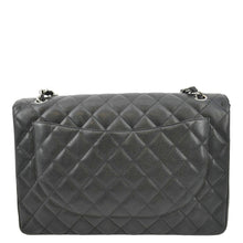 Load image into Gallery viewer, CHANEL Classic Maxi Single Flap Quilted Caviar Leather Shoulder Bag Black
