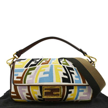 Load image into Gallery viewer, FENDI Fish Eye Baguette FF Embroidered Canvas Shoulder Bag Multicolor
