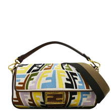 Load image into Gallery viewer, FENDI Fish Eye Baguette FF Embroidered Canvas Shoulder Bag Multicolor
