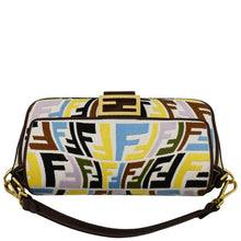 Load image into Gallery viewer, FENDI Fish Eye Baguette FF Embroidered Canvas Shoulder Bag Multicolor
