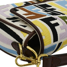 Load image into Gallery viewer, FENDI Fish Eye Baguette FF Embroidered Canvas Shoulder Bag Multicolor
