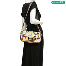 Load image into Gallery viewer, FENDI Fish Eye Baguette FF Embroidered Canvas Shoulder Bag Multicolor
