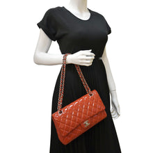 Load image into Gallery viewer, CHANEL Classic Double Flap Shoulder Bag Red dummy look
