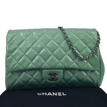 Load image into Gallery viewer, CHANEL Flap Quilted Patent Leather Shoulder Bag Green
