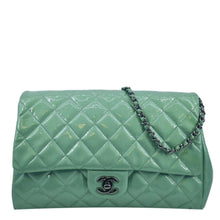 Load image into Gallery viewer, CHANEL Flap Quilted Patent Leather Shoulder Bag Green
