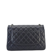 Load image into Gallery viewer, CHANEL Classic Jumbo Double Flap Quilted Caviar Leather Shoulder Bag Greyish Blue
