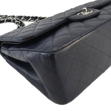 Load image into Gallery viewer, CHANEL Classic Jumbo Double Flap Quilted Caviar Leather Shoulder Bag Greyish Blue
