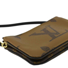 Load image into Gallery viewer, LOUIS VUITTON Double Zip Pochette Giant Monogram Reverse Canvas Crossbody Bag Brown
