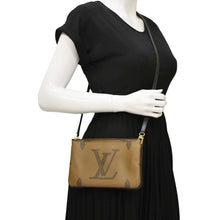 Load image into Gallery viewer, LOUIS VUITTON Double Zip Pochette Giant Monogram Reverse Canvas Crossbody Bag Brown
