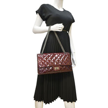 Load image into Gallery viewer, CHANEL 2.55 Reissue Double Flap Patent Leather Shoulder Bag Maroon
