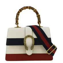 Load image into Gallery viewer, GUCCI Dionysus Bamboo Medium Leather Top Handle Shoulder Bag White 448075
