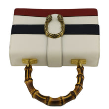 Load image into Gallery viewer, GUCCI Dionysus Bamboo Medium Leather Top Handle Shoulder Bag White 448075
