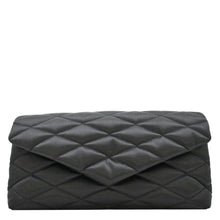 Load image into Gallery viewer, YVES SAINT LAURENT Sade Large Satin Black Clutch  front side
