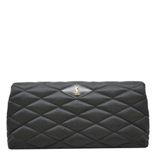 Load image into Gallery viewer, YVES SAINT LAURENT Sade Large Satin Black Clutch  back look
