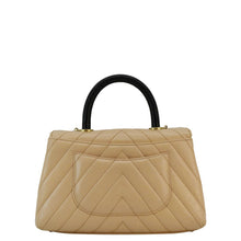 Load image into Gallery viewer, CHANEL Coco Handle Chevron Leather Crossbody Bag Beige
