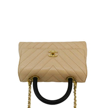 Load image into Gallery viewer, CHANEL Coco Handle Chevron Leather Crossbody Bag Beige
