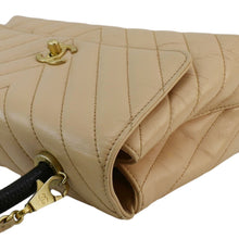 Load image into Gallery viewer, CHANEL Coco Handle Chevron Leather Crossbody Bag Beige
