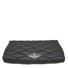 Load image into Gallery viewer, YVES SAINT LAURENT Sade Large Satin Black Clutch  upper look
