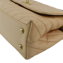 Load image into Gallery viewer, CHANEL Coco Handle Chevron Leather Crossbody Bag Beige
