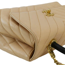 Load image into Gallery viewer, CHANEL Coco Handle Chevron Leather Crossbody Bag Beige
