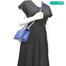 Load image into Gallery viewer, CHANEL Boy Flap Medium Plexiglass Patent Leather Crossbody Bag Blue
