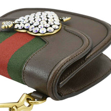 Load image into Gallery viewer, GUCCI Jeweled Heart Leather Totem Crossbody Bag Brown 500756
