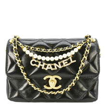 Load image into Gallery viewer, CHANEL CC Pearl Quilted Leather Chain Crossbody Bag Black
