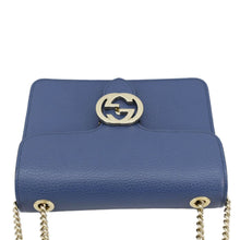 Load image into Gallery viewer, GUCCI Interlocking GG Leather Crossbody Bag Blue 510304
